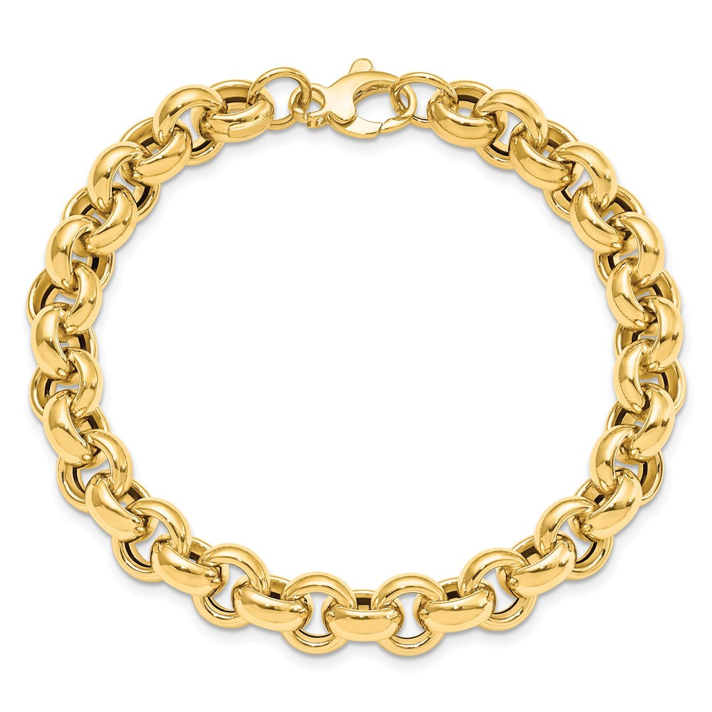 14K Yellow Gold Polished Rolo Link Chain Bracelet