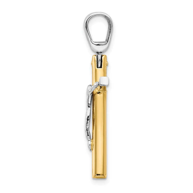 14K Two-Tone Polished Crucifix Pendant