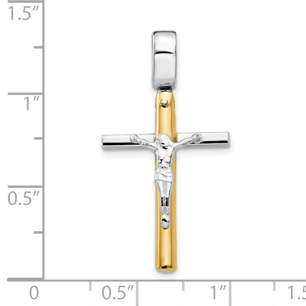 14K Two-Tone Polished Crucifix Pendant