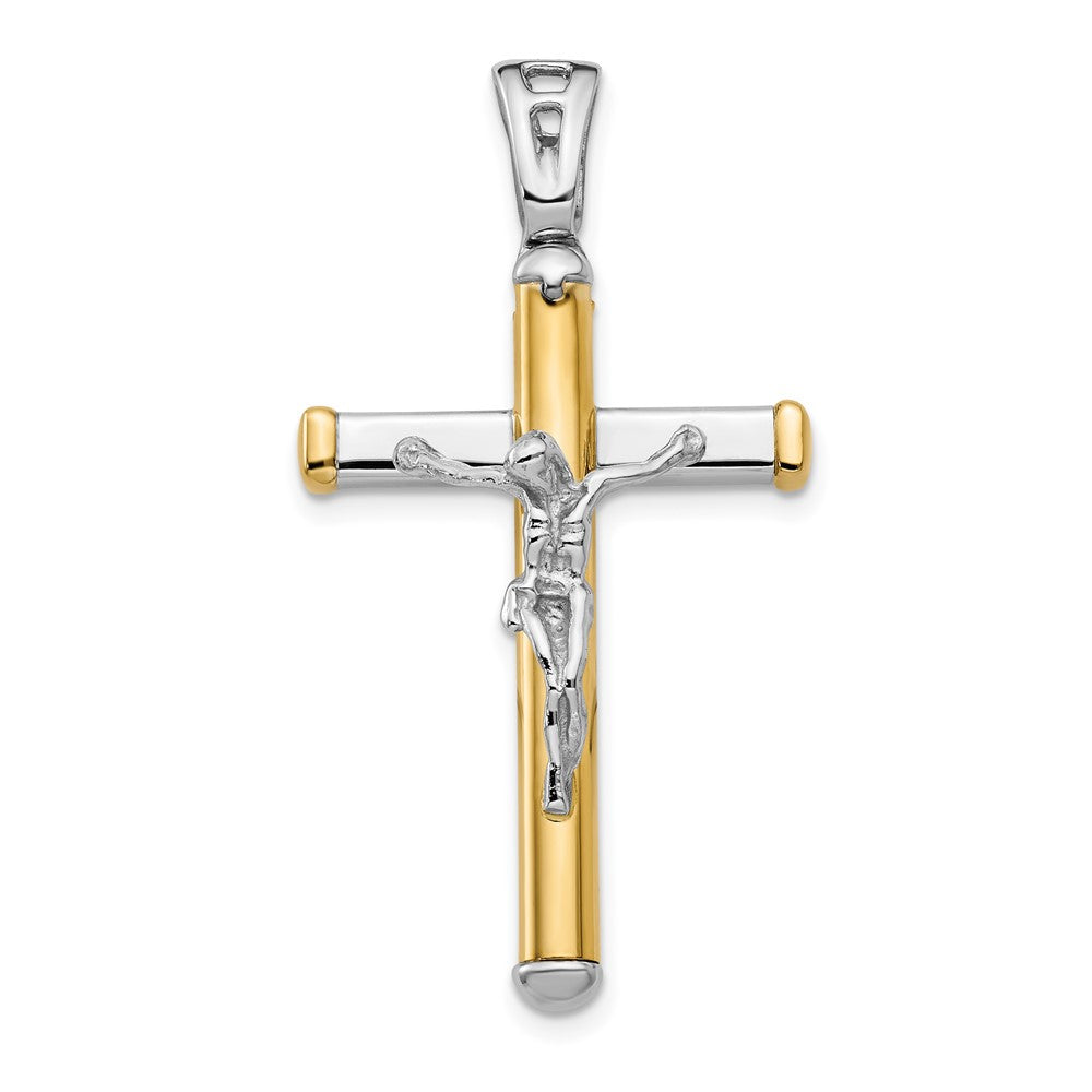 14K Two-Tone Polished Crucifix Pendant