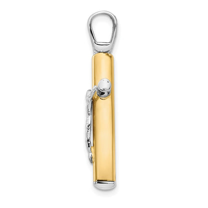 14K Two-Tone Polished Crucifix Pendant