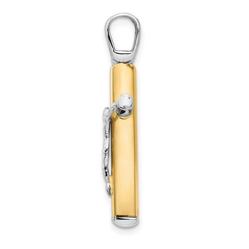 14K Two-Tone Polished Crucifix Pendant