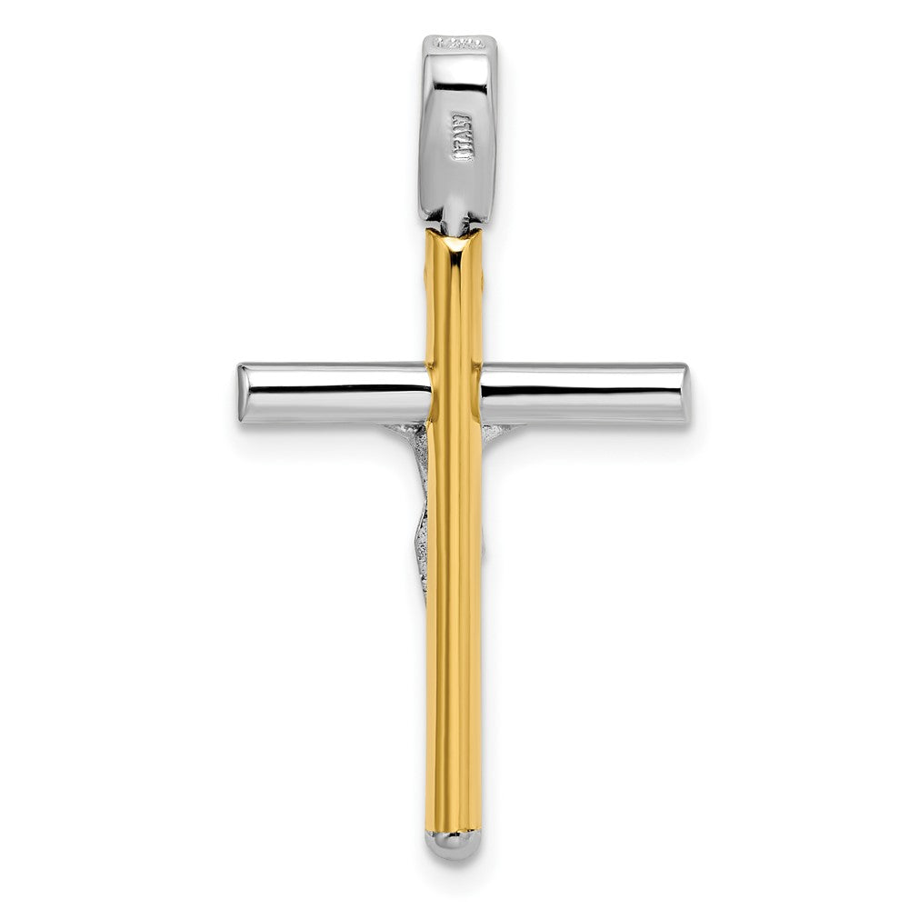 14K Two-Tone Polished Crucifix Pendant