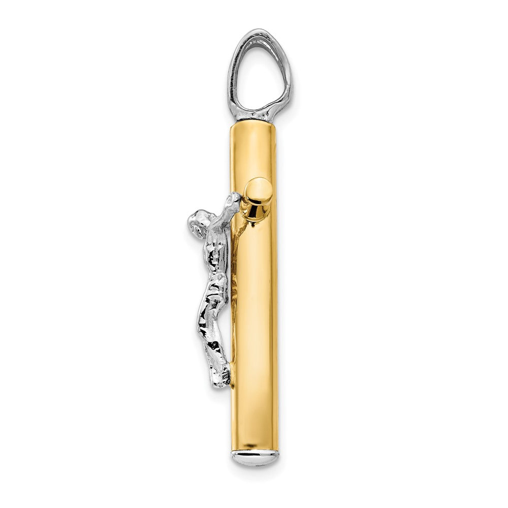 14K Two-Tone Polished Crucifix Pendant