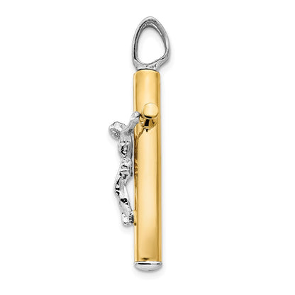 14K Two-Tone Polished Crucifix Pendant