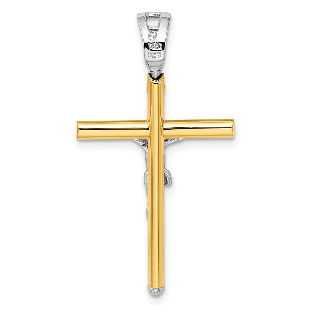 14K Two-Tone Polished Crucifix Pendant