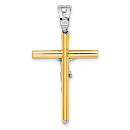 14K Two-Tone Polished Crucifix Pendant