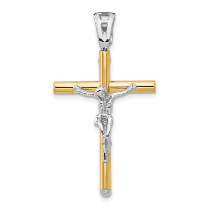 14K Two-Tone Polished Crucifix Pendant