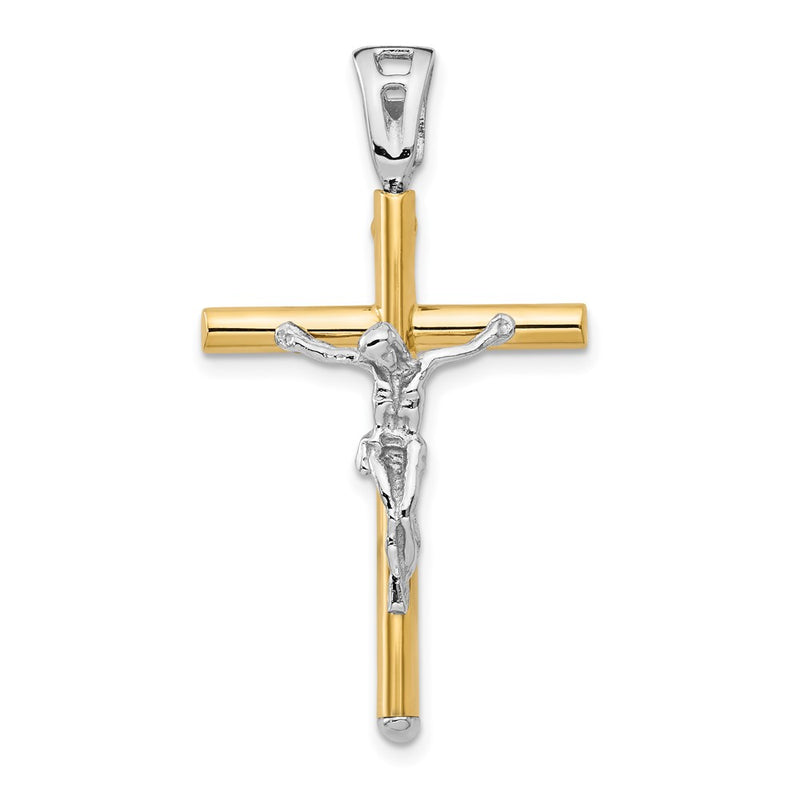 14K Two-Tone Polished Crucifix Pendant