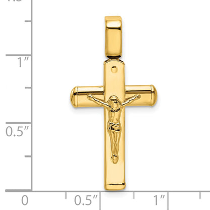 14K Yellow Gold Polished Crucifix Pendant