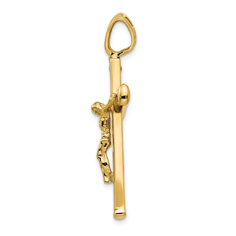 14K Yellow Gold Polished Crucifix Pendant