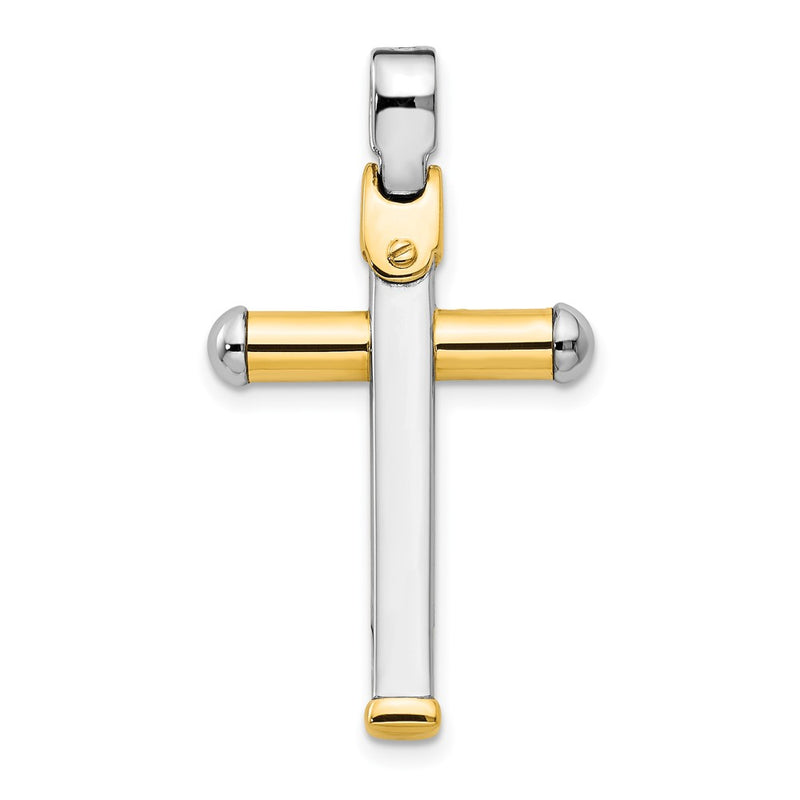 14K Two-Tone Polished Cross Pendant