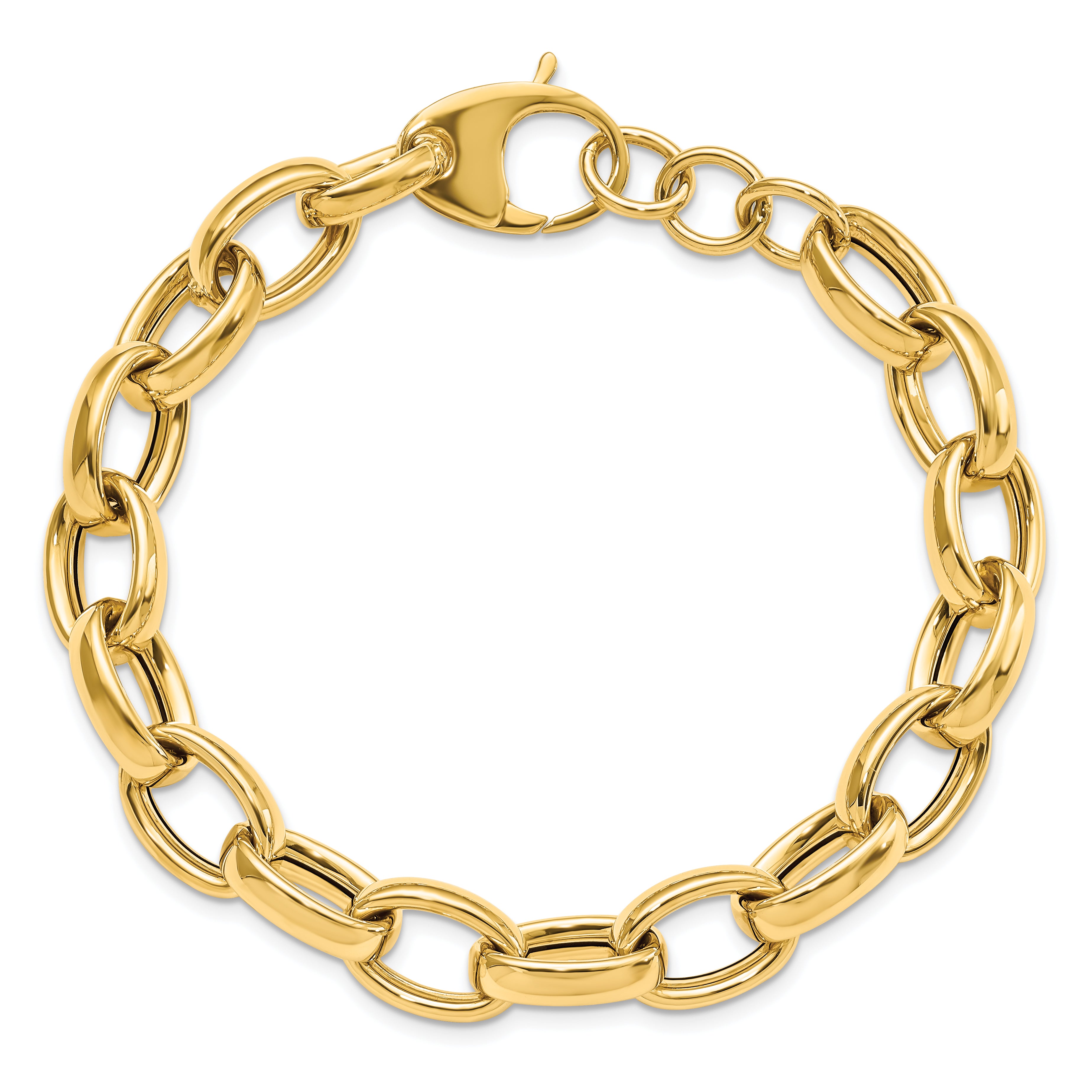 8 Inch 14K Polished Fancy Link 8In W/.5 Ext. Bracelet