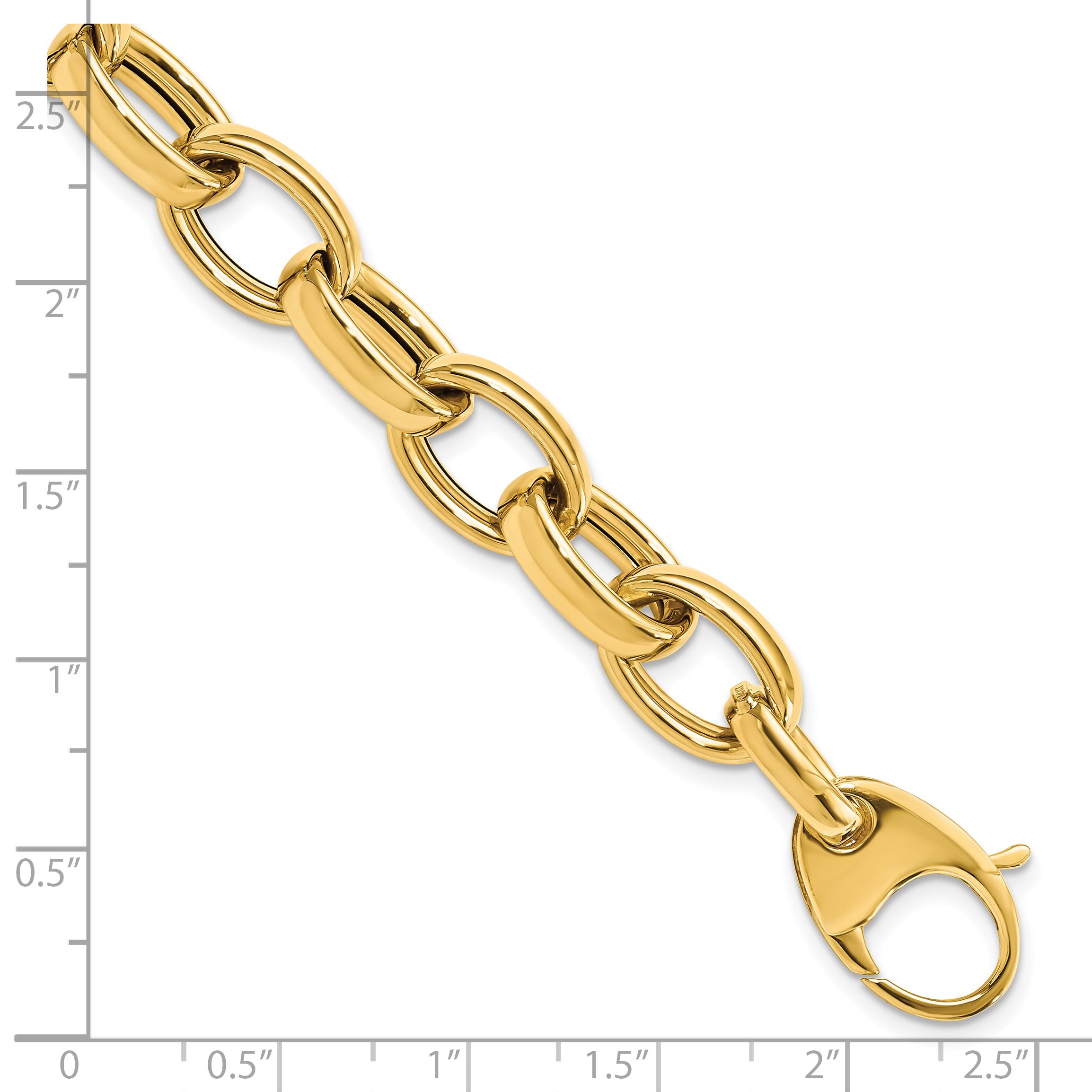 8 Inch 14K Polished Fancy Link 8In W/.5 Ext. Bracelet