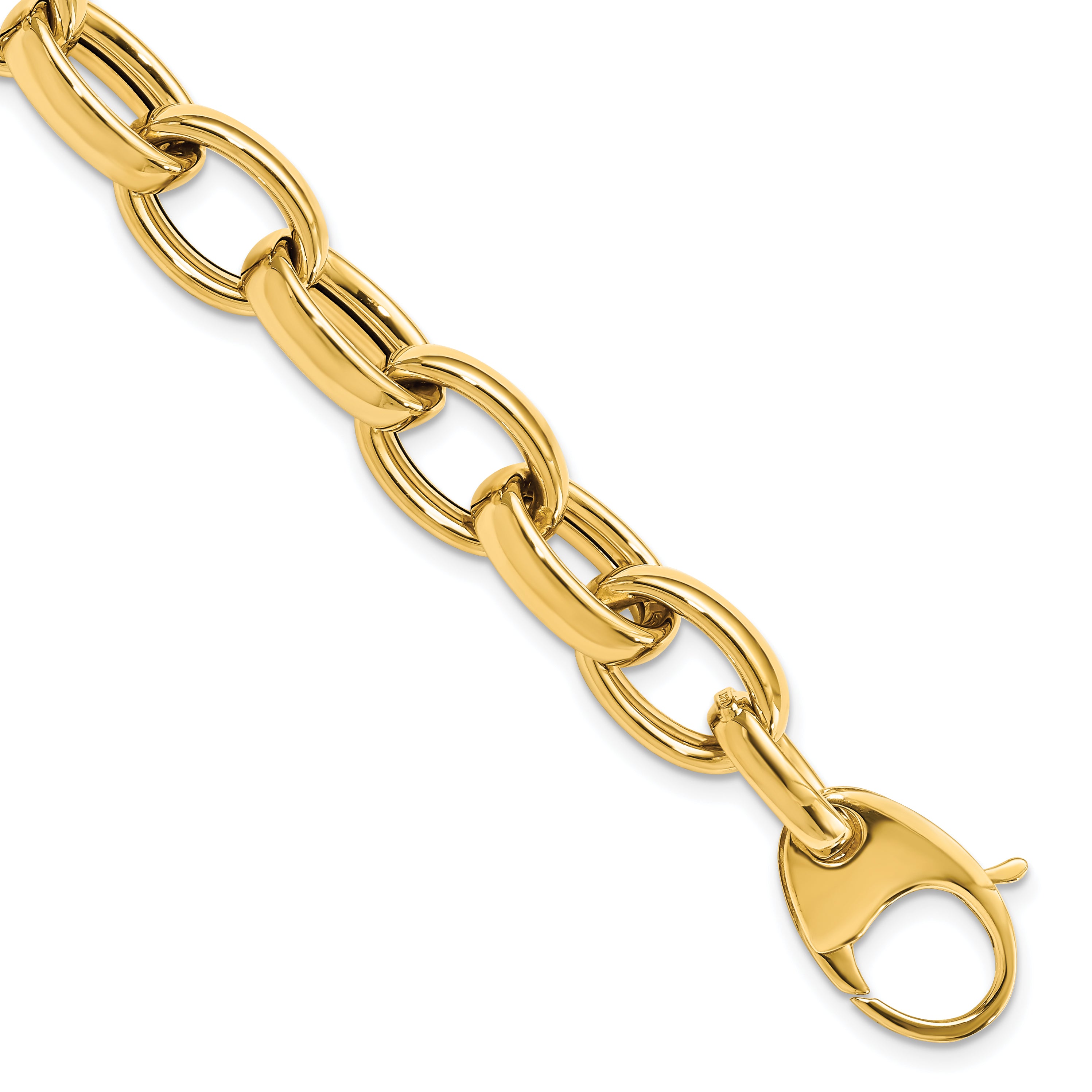 8 Inch 14K Polished Fancy Link 8In W/.5 Ext. Bracelet