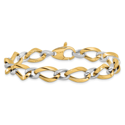 7.75 Inch 14K Two-Tone Polished Fancy Link Bracelet