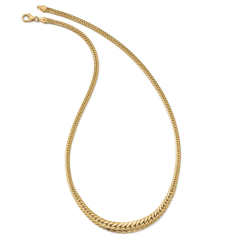14K Yellow Gold Polished Graduated Fancy Link Chain Necklace