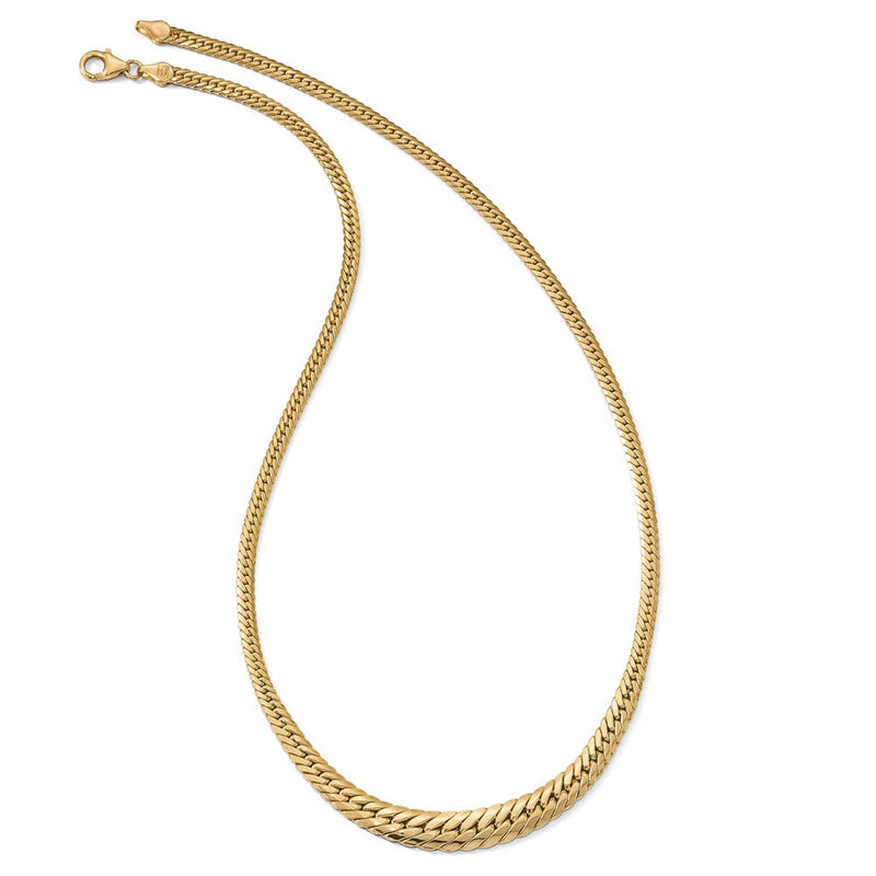 14K Yellow Gold Polished Graduated Fancy Link Chain Necklace