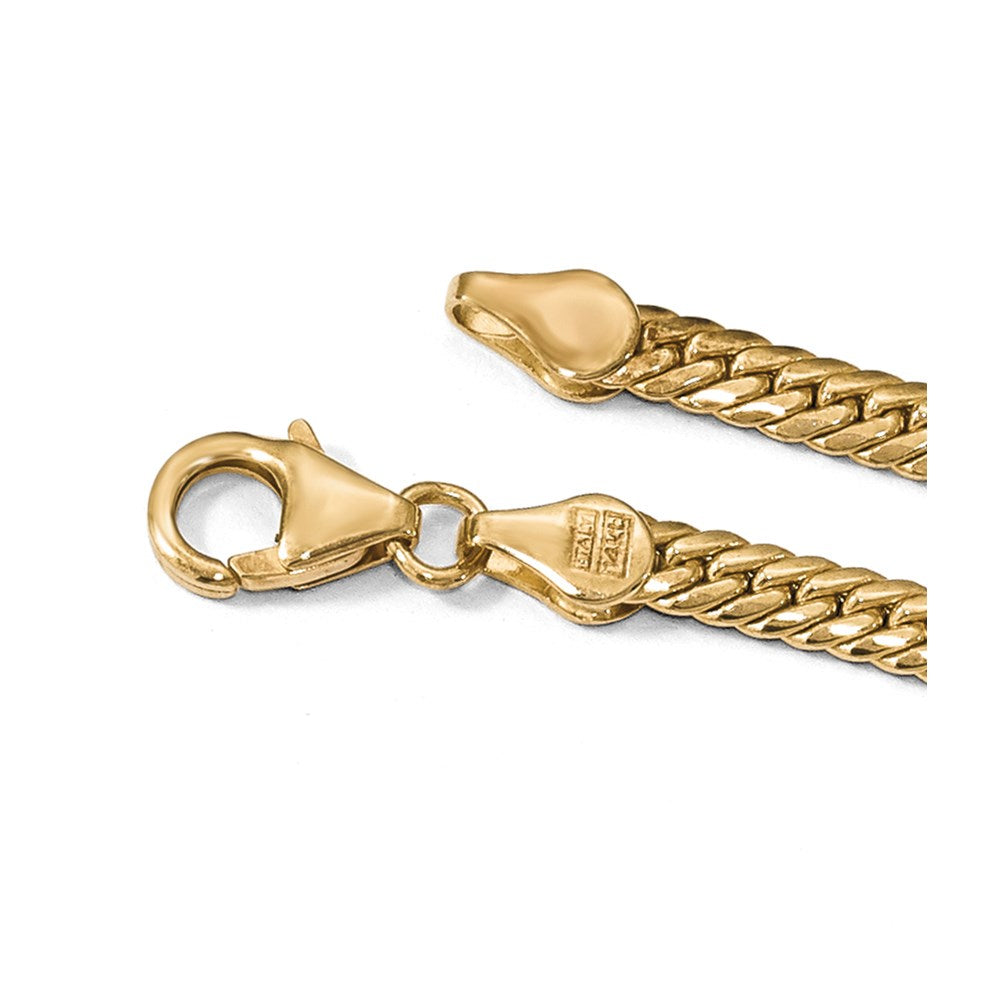 14K Yellow Gold Polished Graduated Fancy Link Chain Necklace