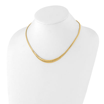 14K Yellow Gold Polished Graduated Fancy Link Chain Necklace