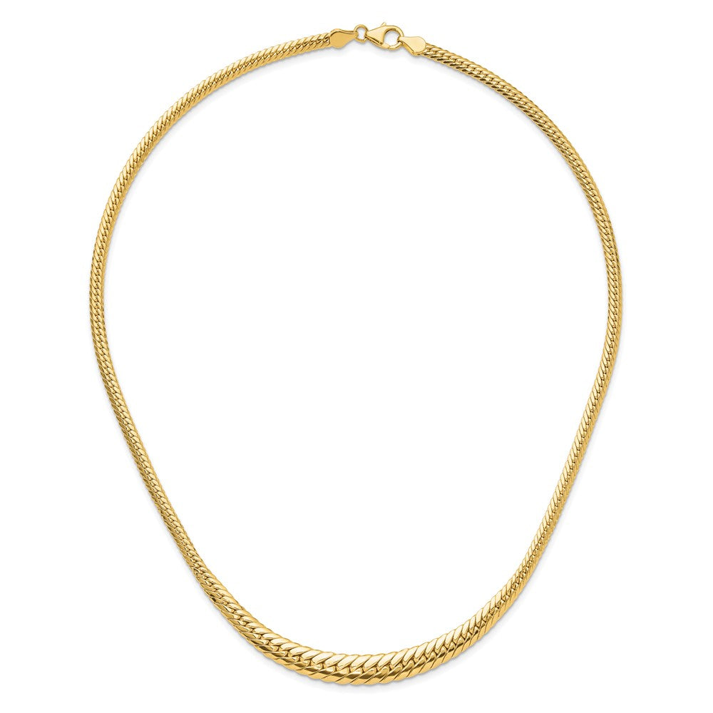 14K Yellow Gold Polished Graduated Fancy Link Chain Necklace