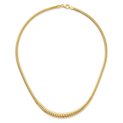 14K Yellow Gold Polished Graduated Fancy Link Chain Necklace