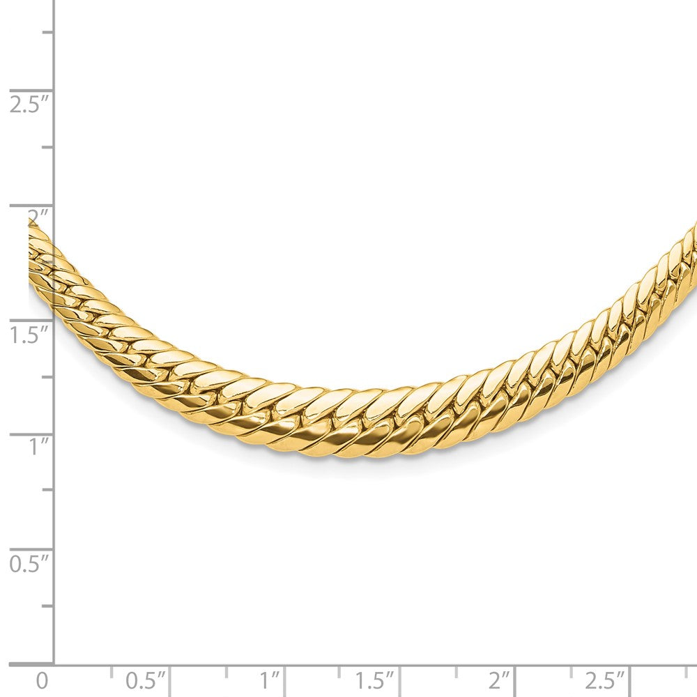 14K Yellow Gold Polished Graduated Fancy Link Chain Necklace