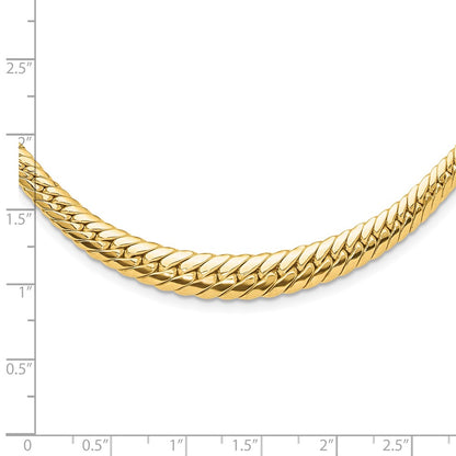 14K Yellow Gold Polished Graduated Fancy Link Chain Necklace