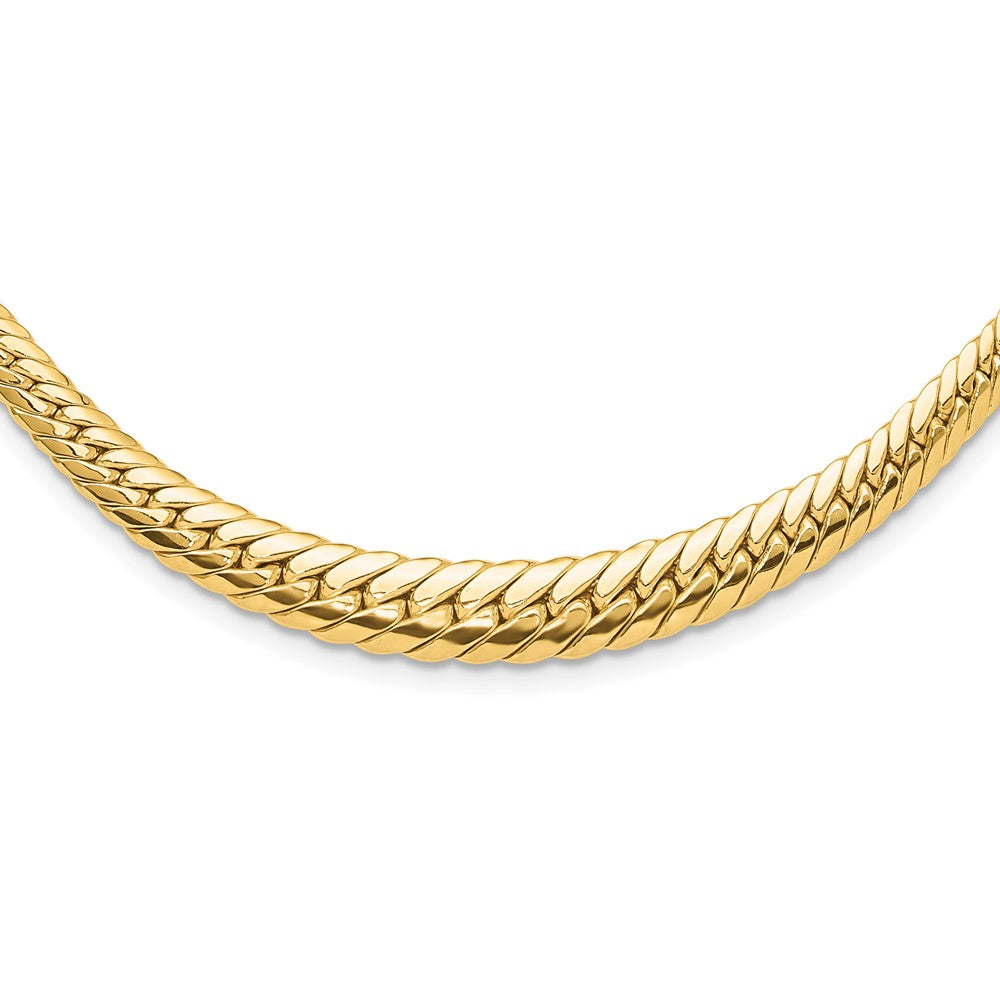 14K Yellow Gold Polished Graduated Fancy Link Chain Necklace