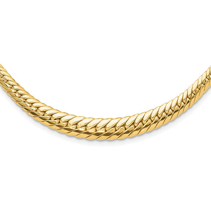 14K Yellow Gold Polished Graduated Fancy Link Chain Necklace