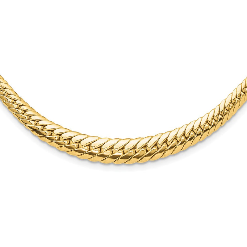14K Yellow Gold Polished Graduated Fancy Link Chain Necklace