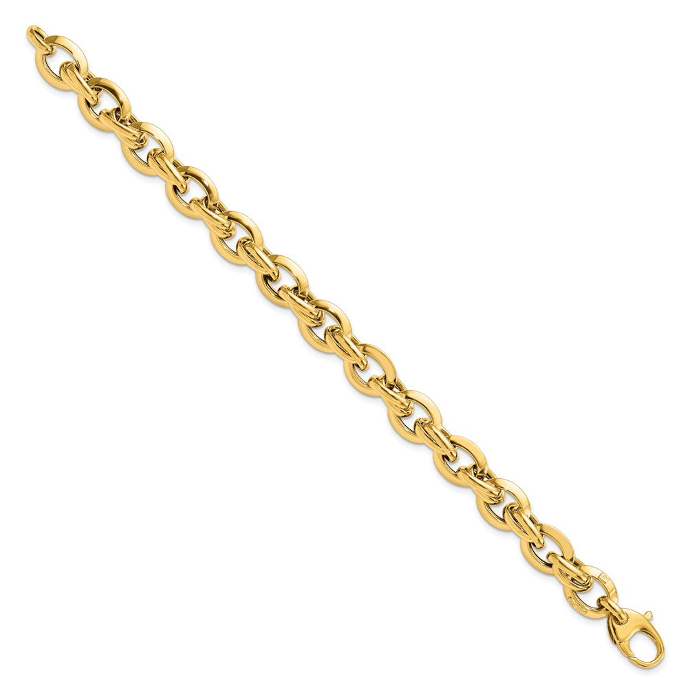 14K Yellow Gold Polished Fancy Link Chain Bracelet