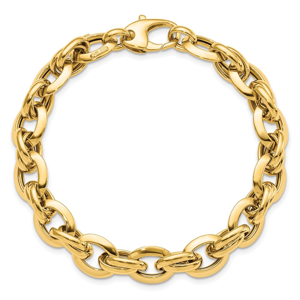 14K Yellow Gold Polished Fancy Link Chain Bracelet