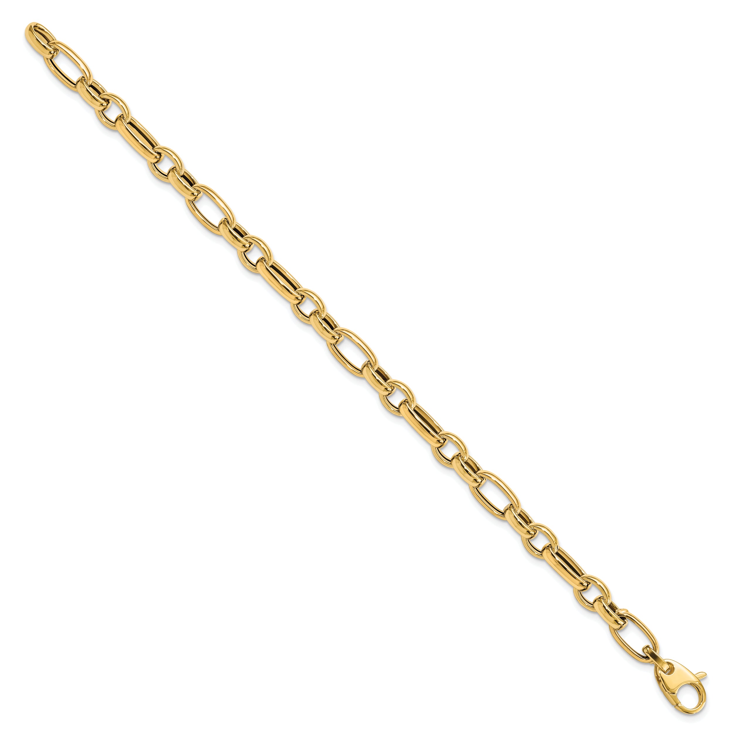 14K Yellow Gold Polished Fancy Link Bracelet