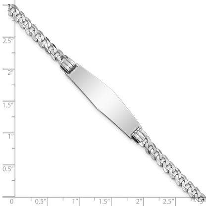 7 Inch 14K Wg Flat Curb Link Soft Diamond Shape Id Bracelet