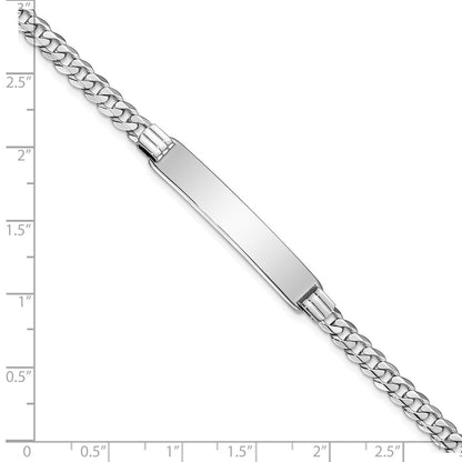 8 Inch 14K Wg Flat Curb Link Id Bracelet