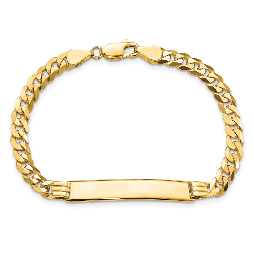 8 Inch 14K Curb Link Id Bracelet