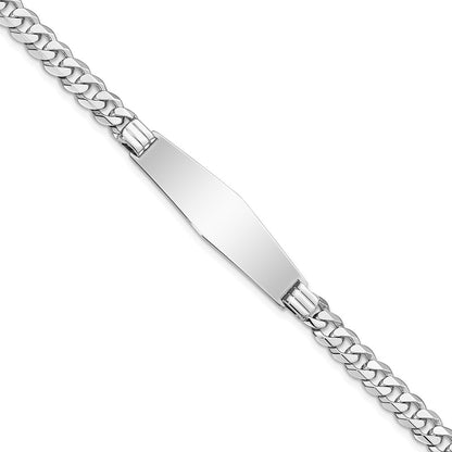 7 Inch 14K Wg Flat Curb Link Soft Diamond Shape Id Bracelet
