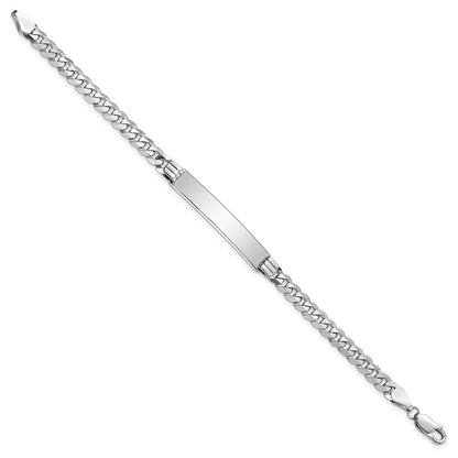 8 Inch 14K Wg Flat Curb Link Id Bracelet