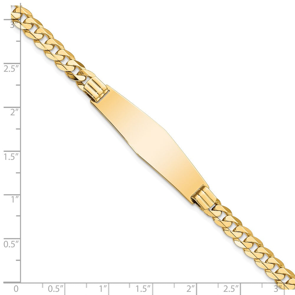 8 Inch 14K Curb Link Soft Diamond Shape Id Bracelet