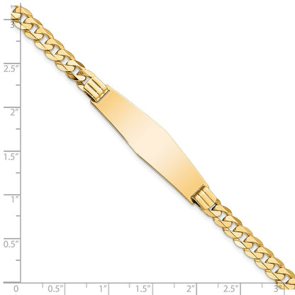 8 Inch 14K Curb Link Soft Diamond Shape Id Bracelet