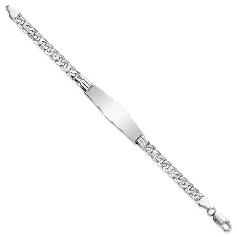 8 Inch 14K Wg Flat Curb Link Soft Diamond Shape Id Bracelet
