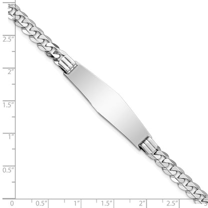 8 Inch 14K Wg Flat Curb Link Soft Diamond Shape Id Bracelet