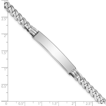 8 Inch 14K Wg Flat Curb Link Id Bracelet