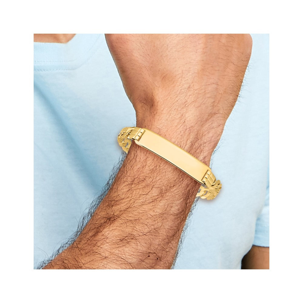 8 Inch 14K Curb Link Id Bracelet