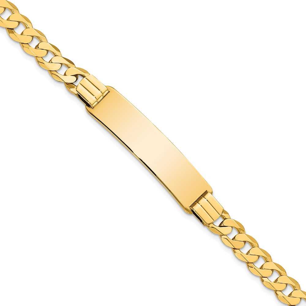 8 Inch 14K Curb Link Id Bracelet