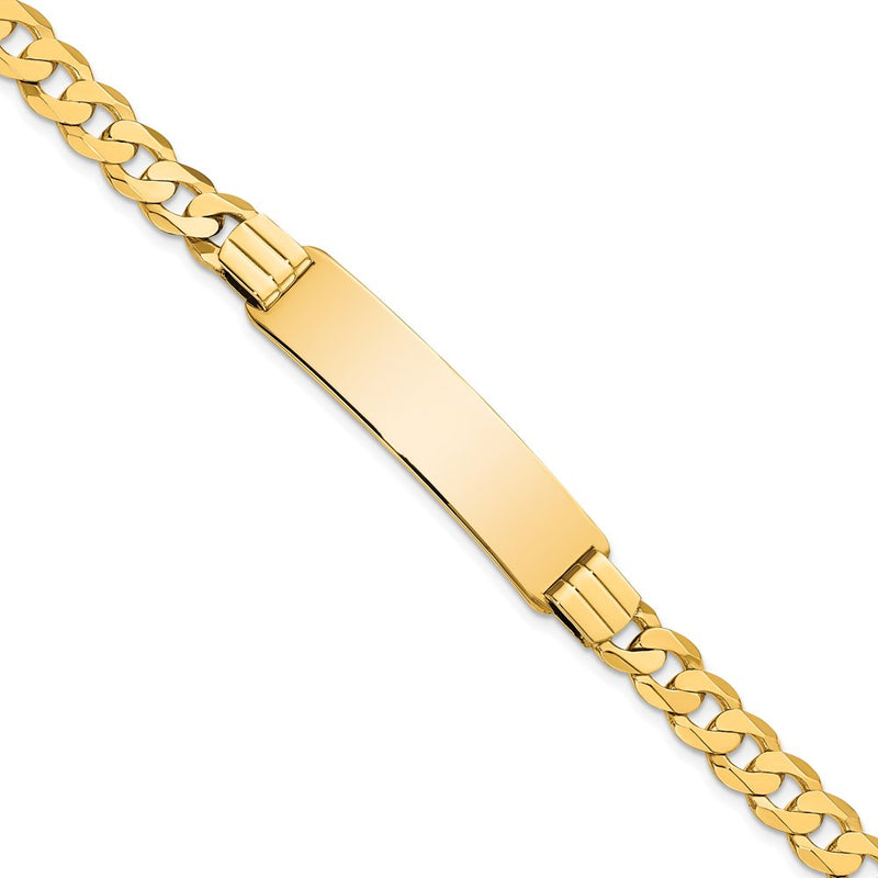 8 Inch 14K Curb Link Id Bracelet