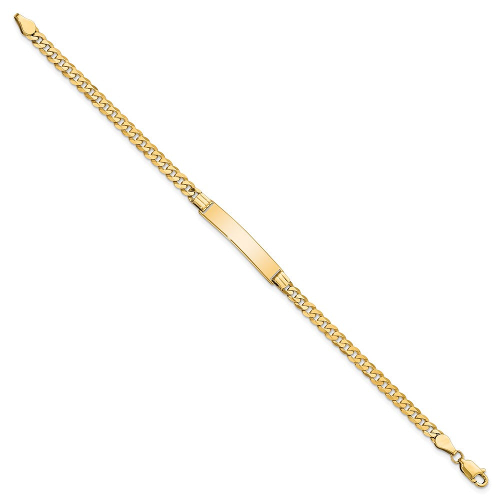 8 Inch 14K Flat Curb Link Id Bracelet