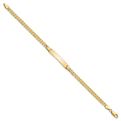 8 Inch 14K Flat Curb Link Id Bracelet