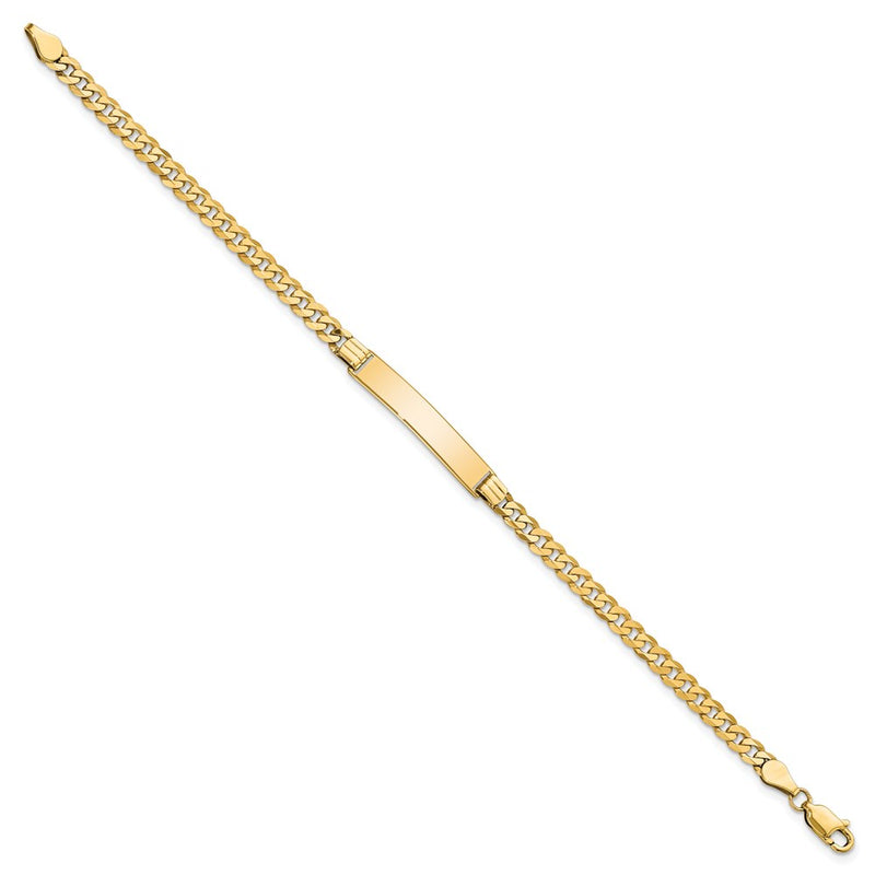8 Inch 14K Flat Curb Link Id Bracelet